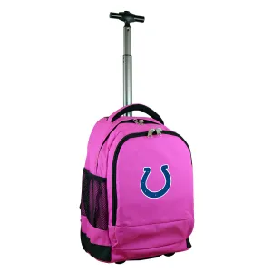 Indianapolis Colts Premium Wheeled Backpack in Pink