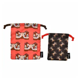 JDS - Chip & Dale All Over Pattern Drawstring Bags Set