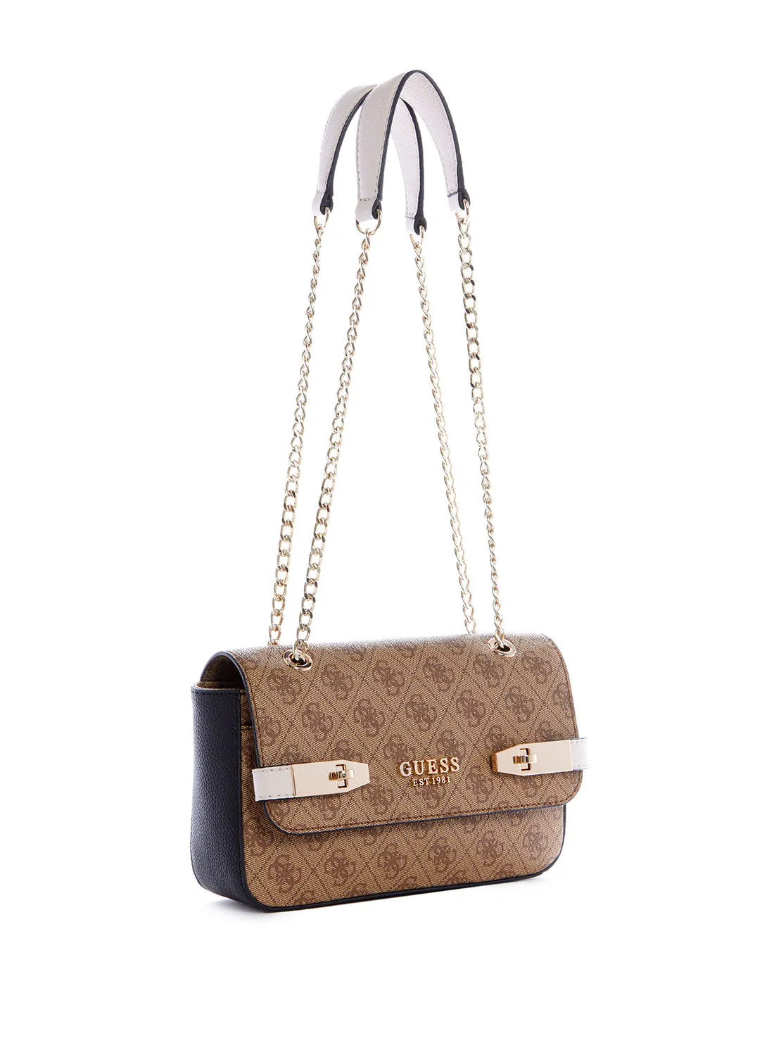 Latte Black Zadie Logo Convertible Crossbody Bag