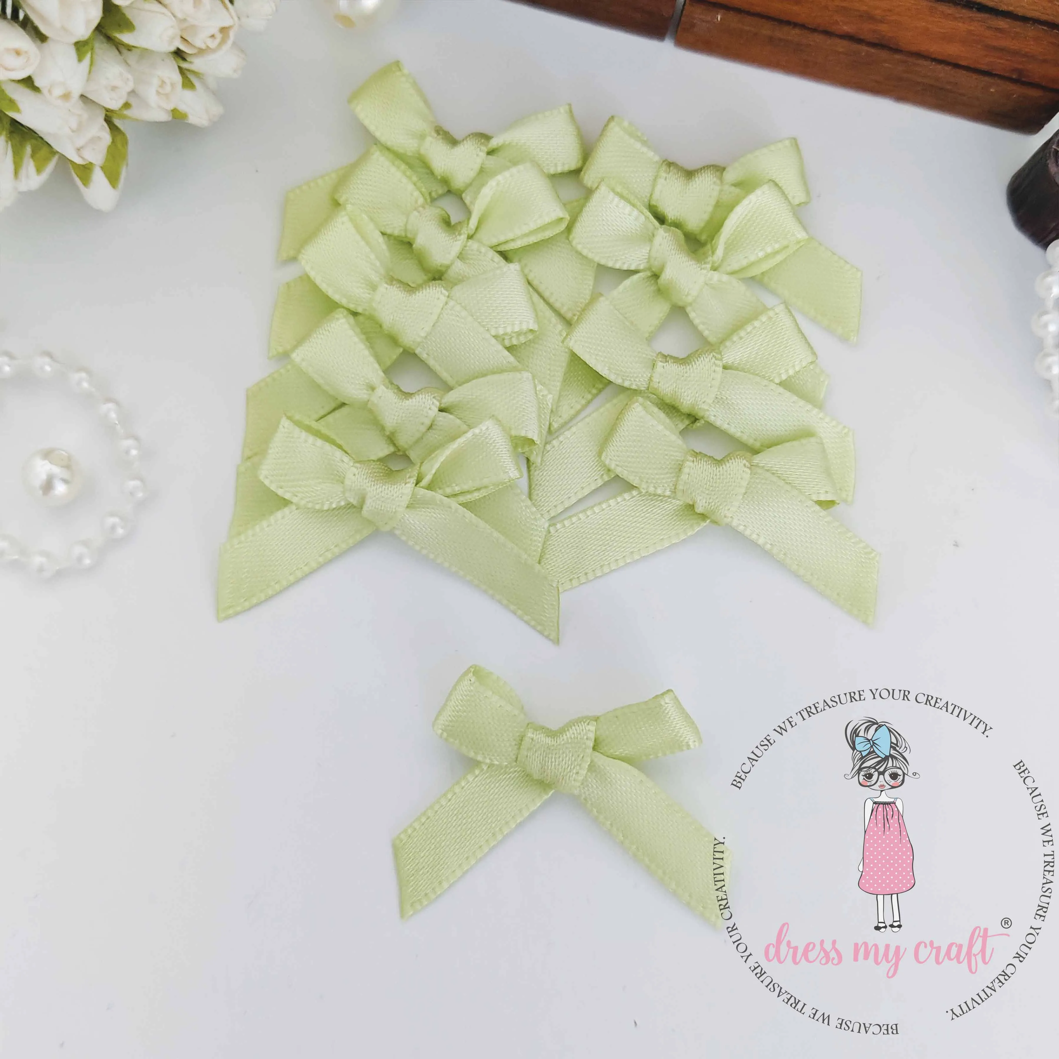 Light Green Ribbon Bows