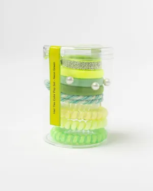 Lily and Momo Hair Ties Color Pop Set in Neon Green