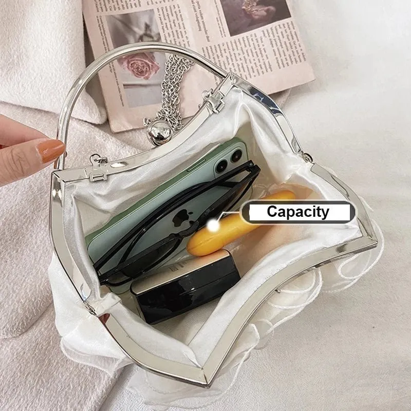 Luxy Moon Handbags Pouch for Wedding Elegant Bridal Flower Evening Clutch Bag