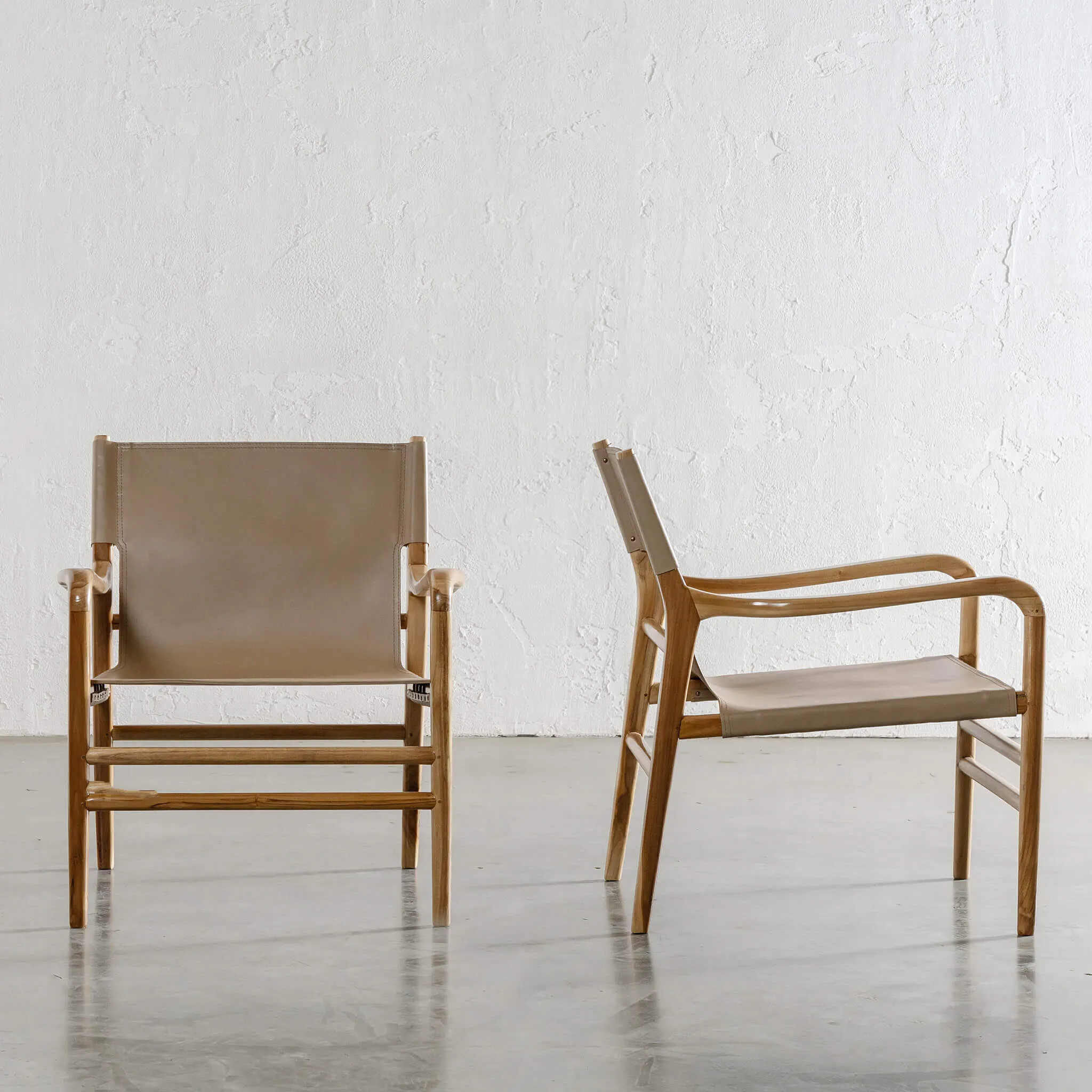 MALAND CONTEMPO SLING ARMCHAIR  |  LIGHT TAUPE LEATHER