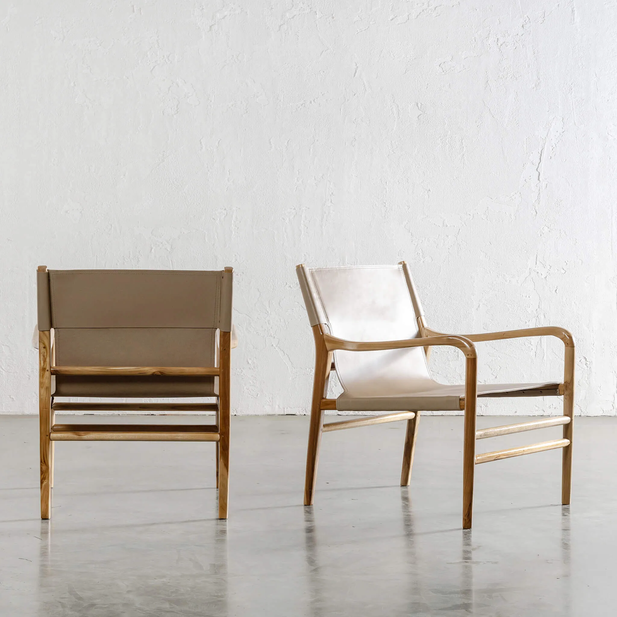 MALAND CONTEMPO SLING ARMCHAIR  |  LIGHT TAUPE LEATHER