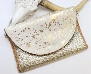 Mchenry Metallic Straw And Splatter Crossbody