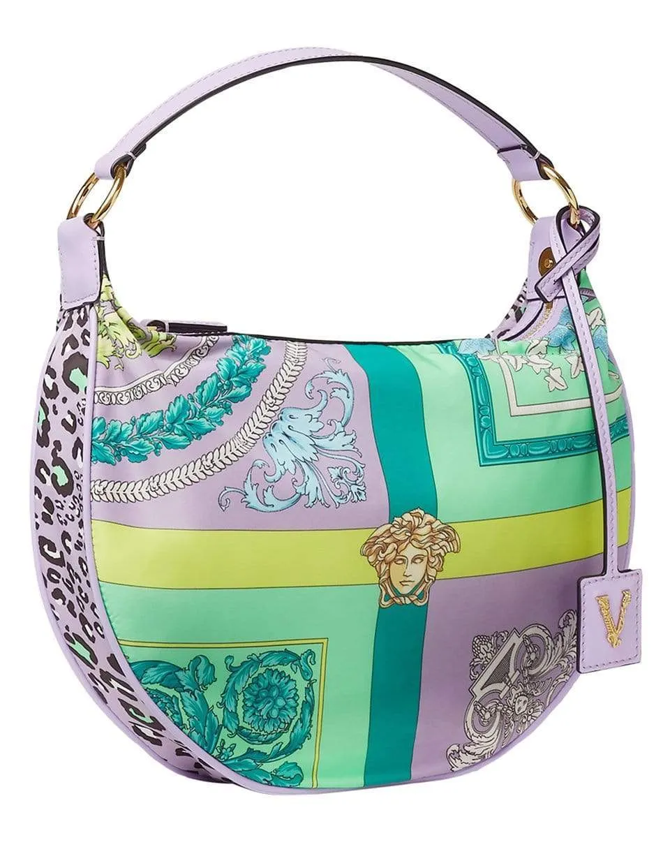 Mixed Print Hobo Bag