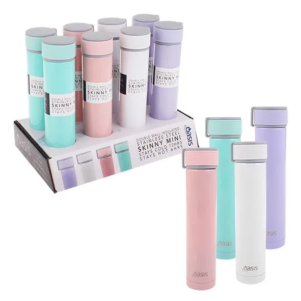 Oasis Skinny Insulated Drink Bottle - 250ml - Pastel