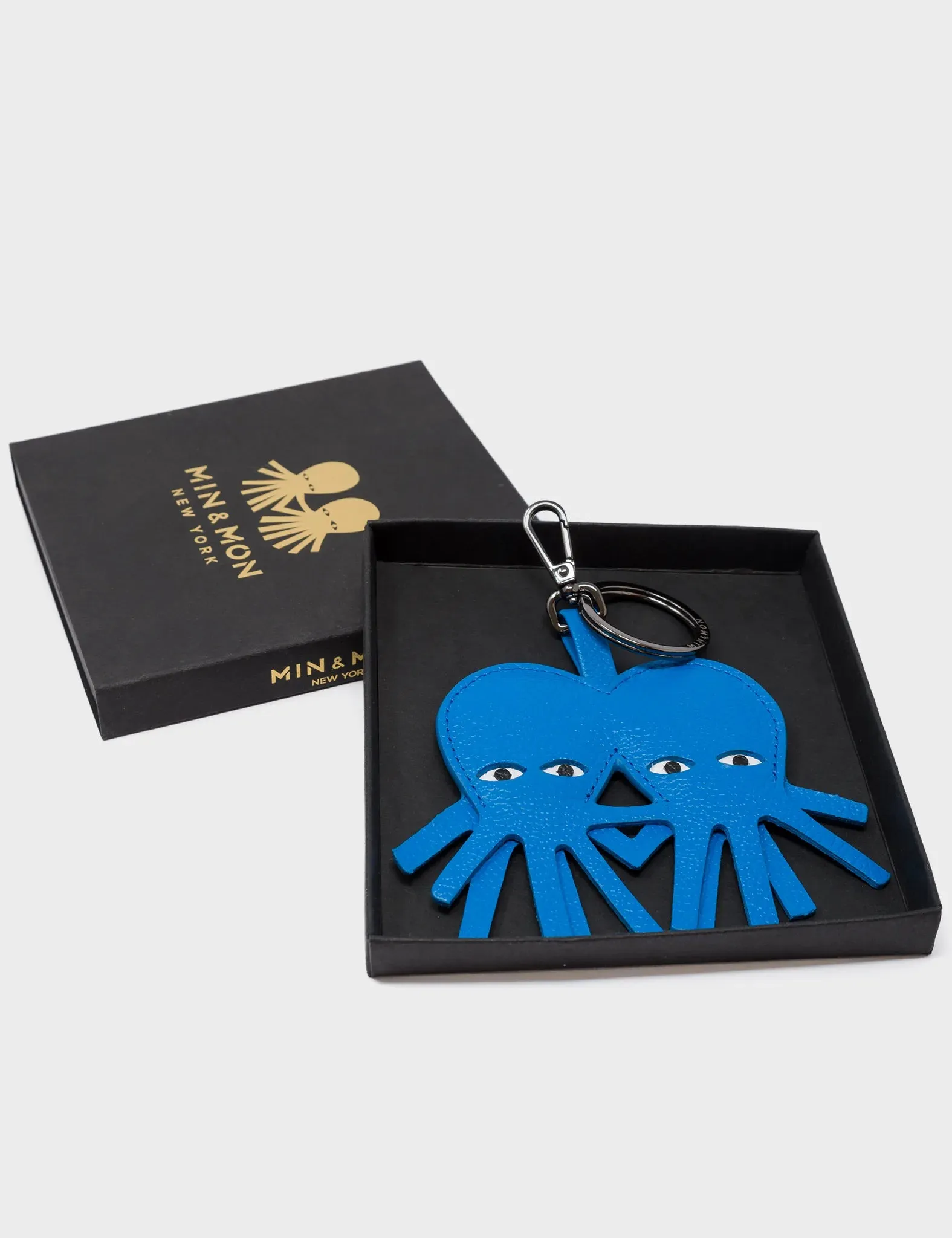 Octotwins Charm - Ibiza Blue Leather Keychain