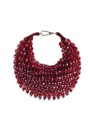 Ophelia Maroon Suede Embellished Hobo Bag