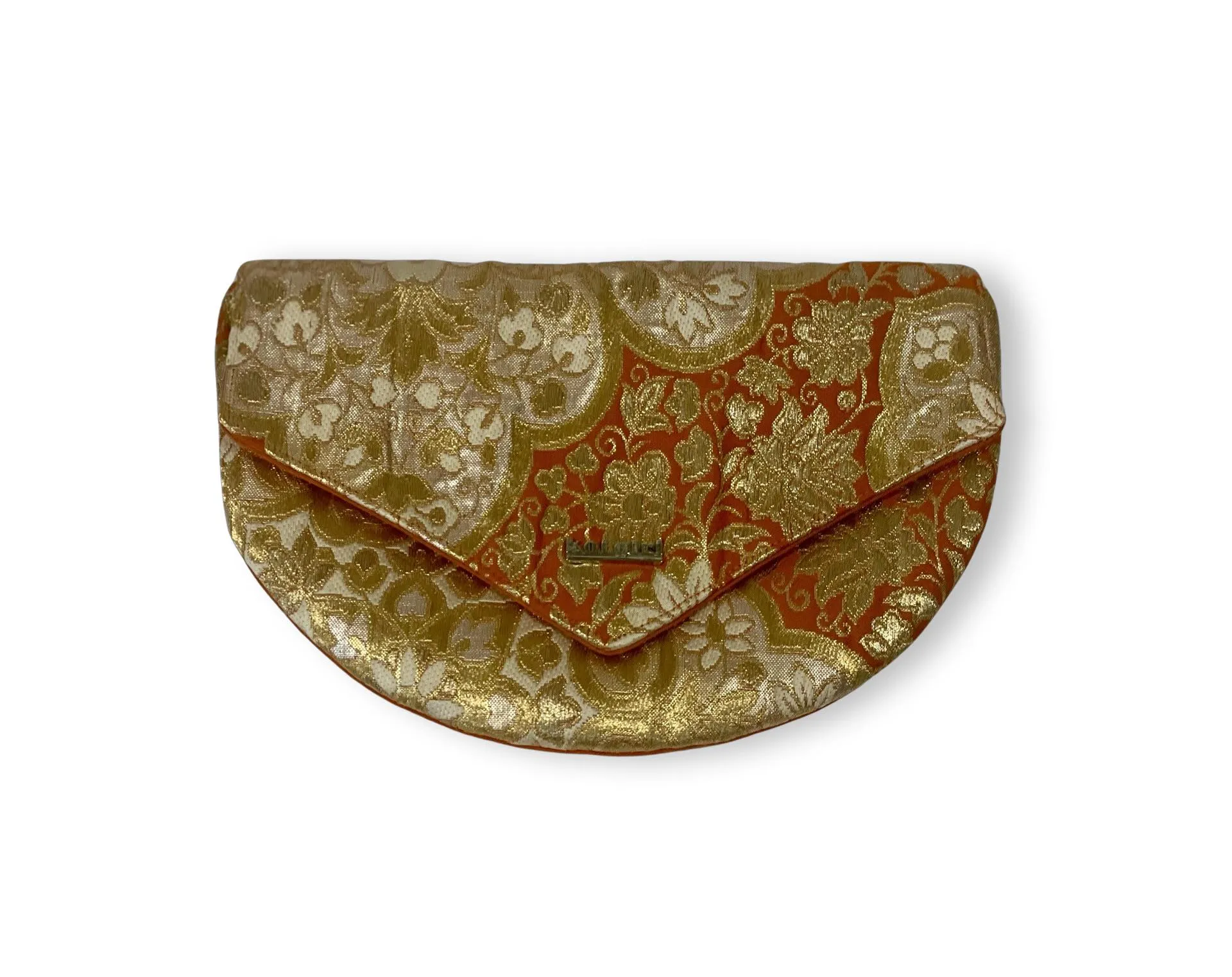 Orange and Gold Mandala Clutch