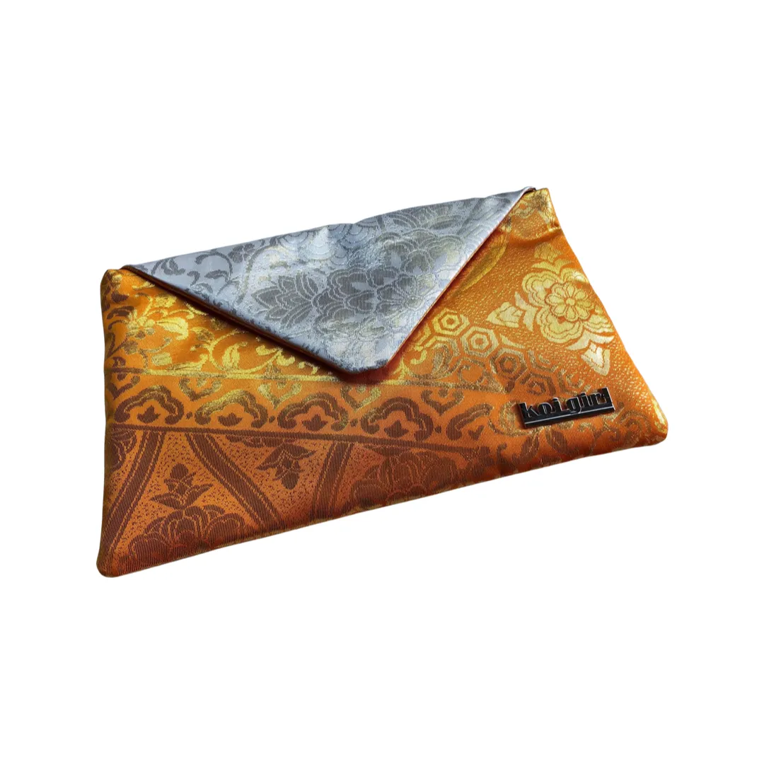 Orange and Silver Mandala Clutch