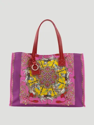 Pink Toy Horses Printed Tote Bag