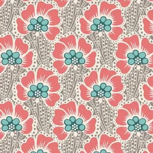 "Cotton Beach"- Ocean Flower Grey by Tone Finnanger for Tilda