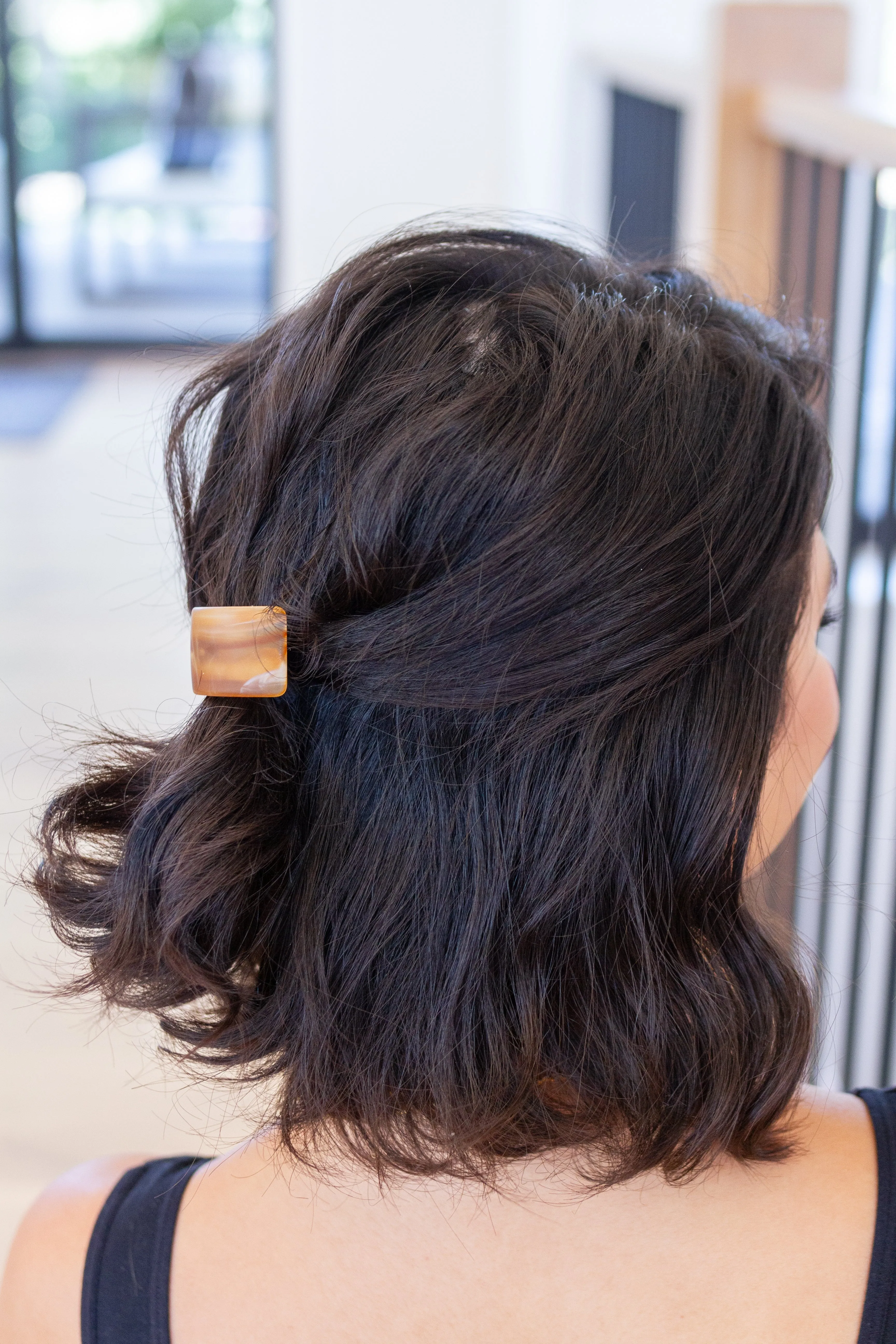 Rectangle Cuff Hair Tie Elastic in Amber (Ships in 1-2 Weeks) - 2/23