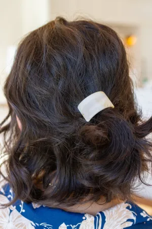 Rectangle Cuff Hair Tie Elastic in Ivory (Ships in 1-2 Weeks) - 2/23