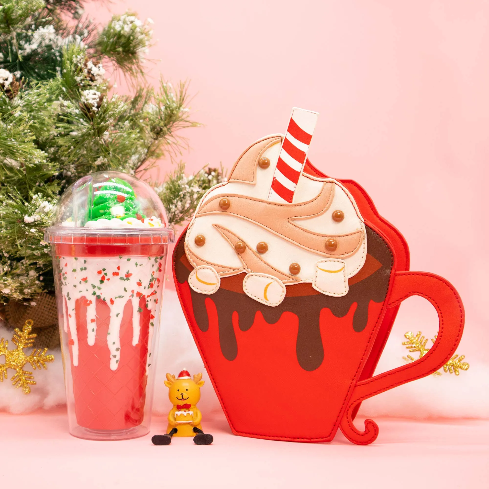 Red Cozy Up With Hot Cocoa Handbag (Bewaltz) - Purse