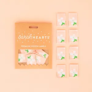 Sarah Hearts - Dogwood Blossom Woven Labels