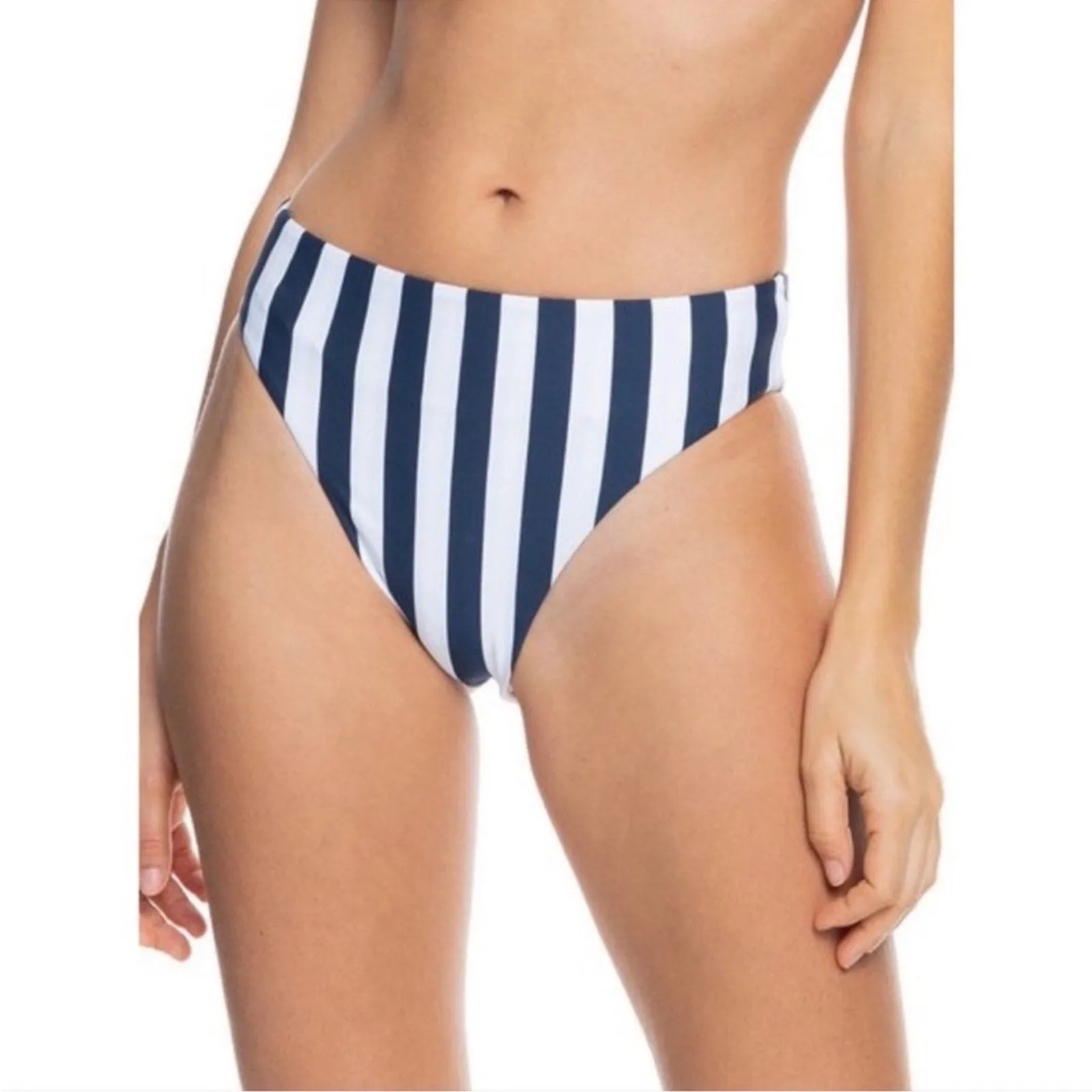 Shein Navy and White Striped Bikini Bottom