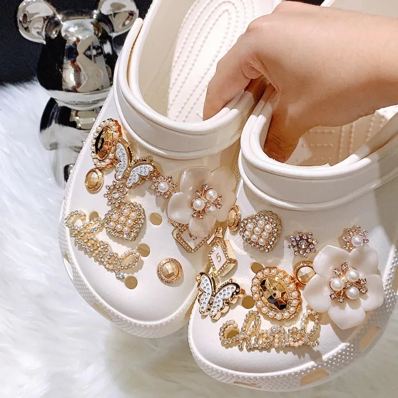Shoe & Pearl Chain Bogg Bag Style Charms Accessories - Fun!