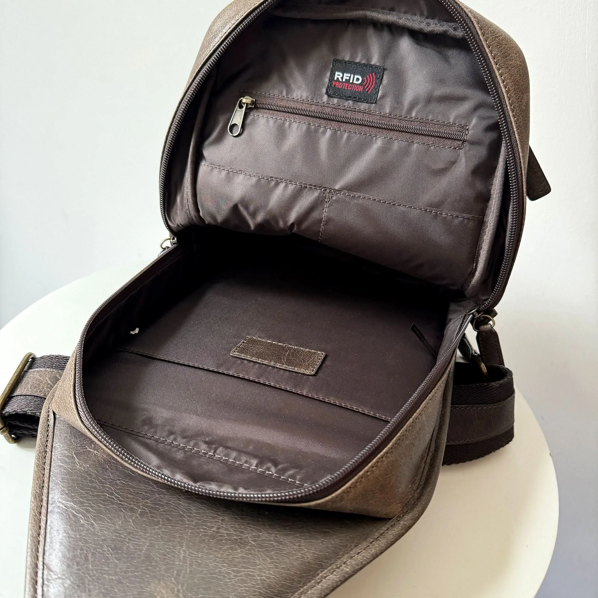 Small Travel Bag, Crazy Horse Sling Crossbody Leather Bag