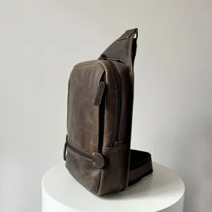 Small Travel Bag, Crazy Horse Sling Crossbody Leather Bag