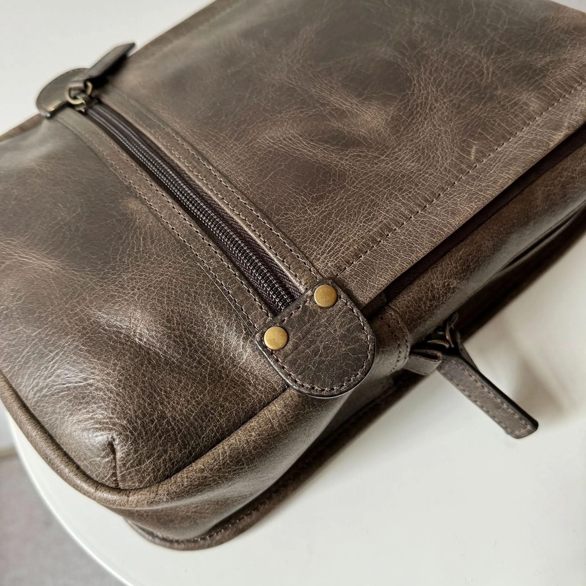 Small Travel Bag, Crazy Horse Sling Crossbody Leather Bag
