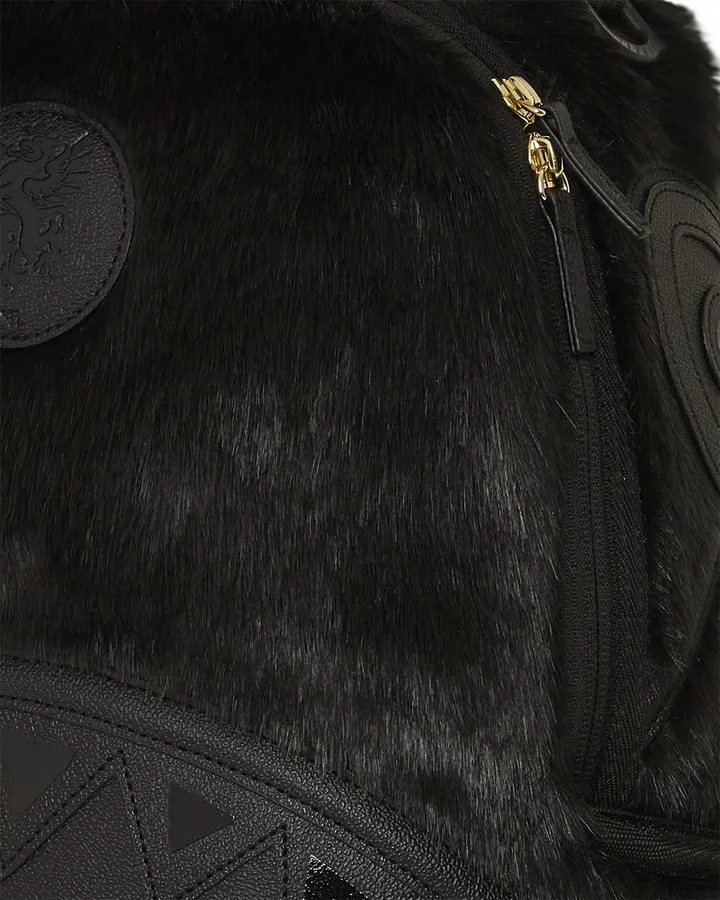 Sprayground Nissim Black Faux Fur DLXSF Backpack