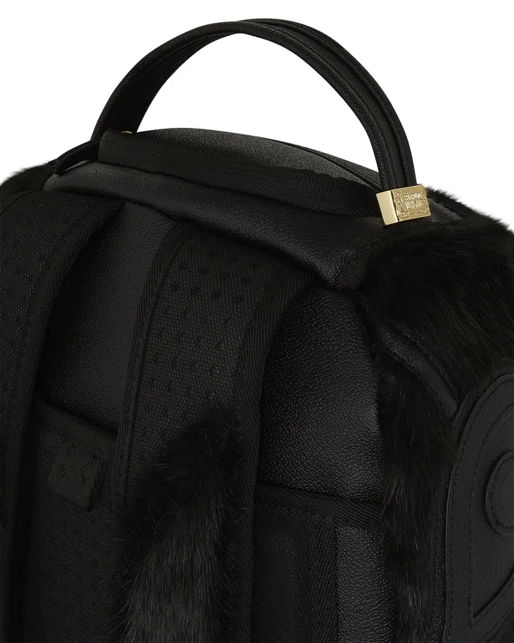 Sprayground Nissim Black Faux Fur DLXSF Backpack