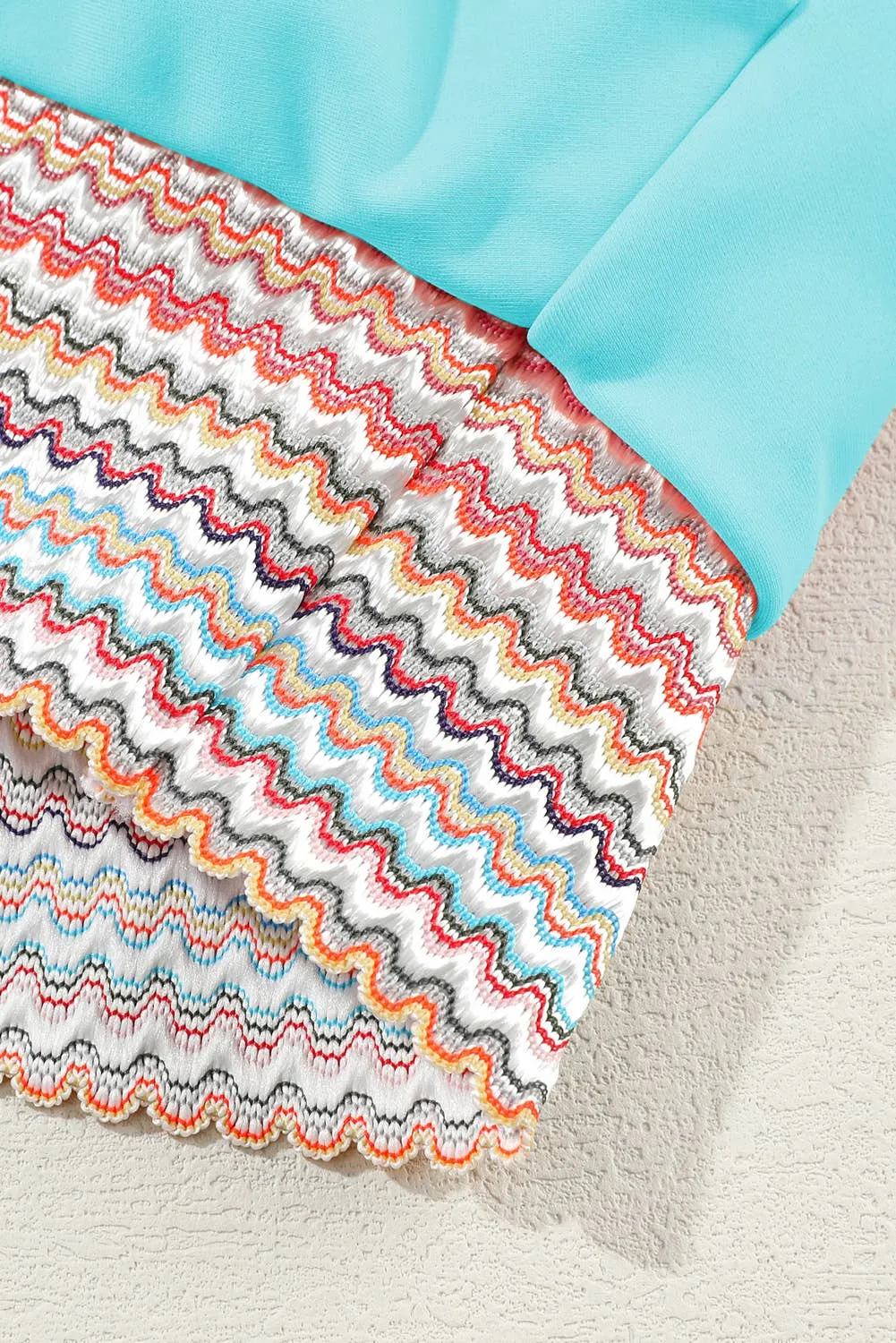 Striped Patchwork Swimsuit