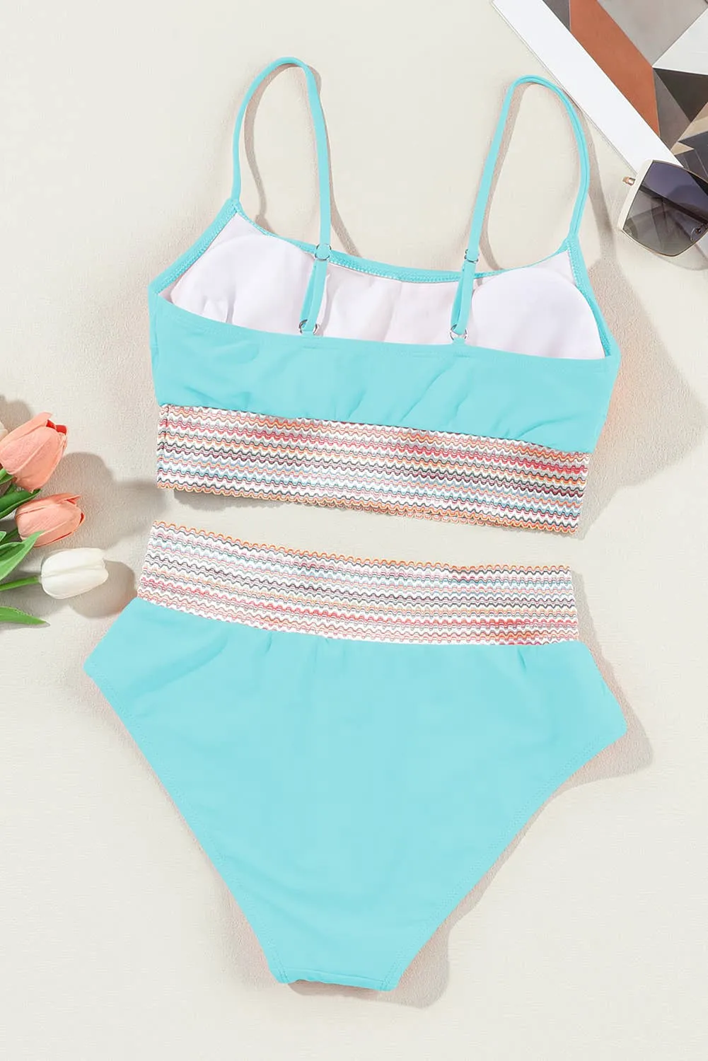 Striped Patchwork Swimsuit