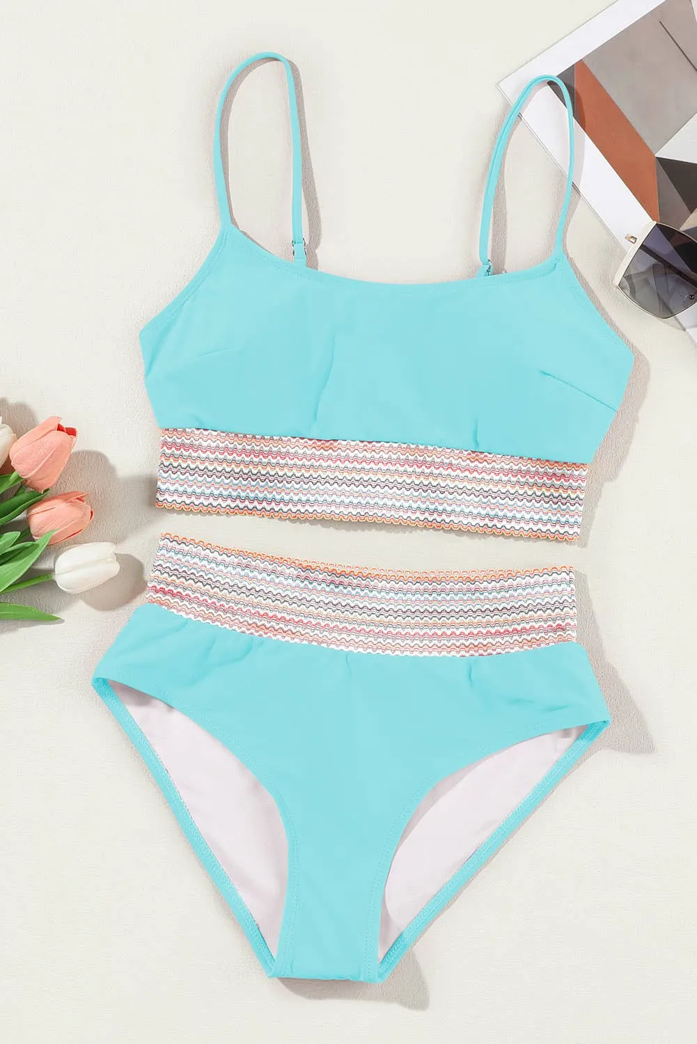 Striped Patchwork Swimsuit