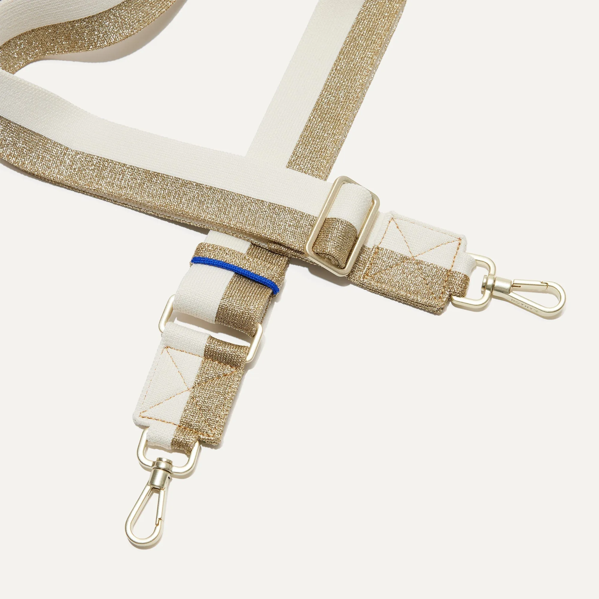 The Crossbody Strap - Gold and White