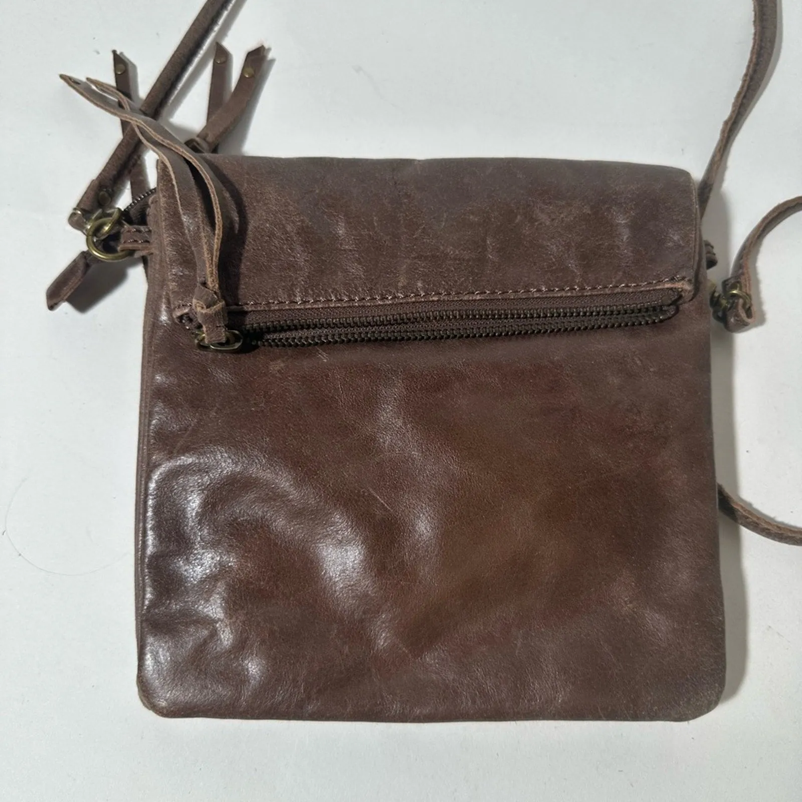 The Sak Brown Crossbody Bag with Metallic Accents