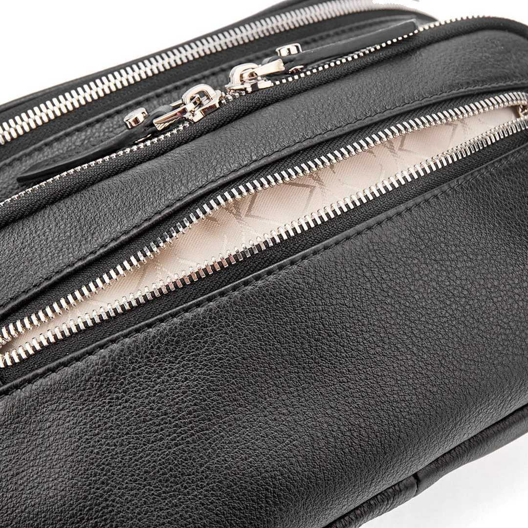 Vanessa Black Leather Bum Bag With Silver Hardware - Limited Edition