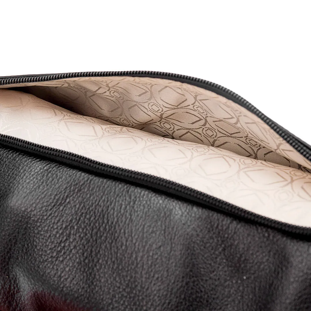 Vanessa Black Leather Bum Bag With Silver Hardware - Limited Edition