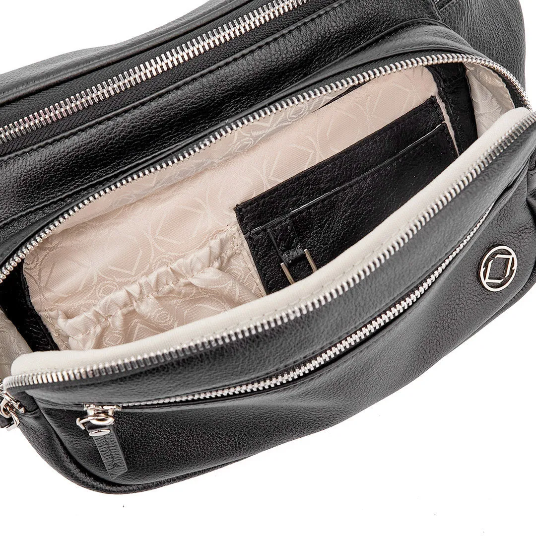 Vanessa Black Leather Bum Bag With Silver Hardware - Limited Edition