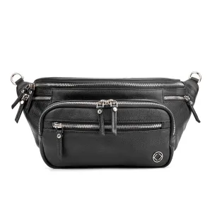 Vanessa Black Leather Bum Bag With Silver Hardware - Limited Edition