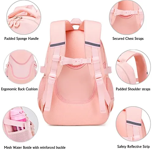 Vimivon Backpack for Girls Kids Elementary School Bag Checkered Water Resistant Teen Girl Travel Daypack Teen Girls Backpack