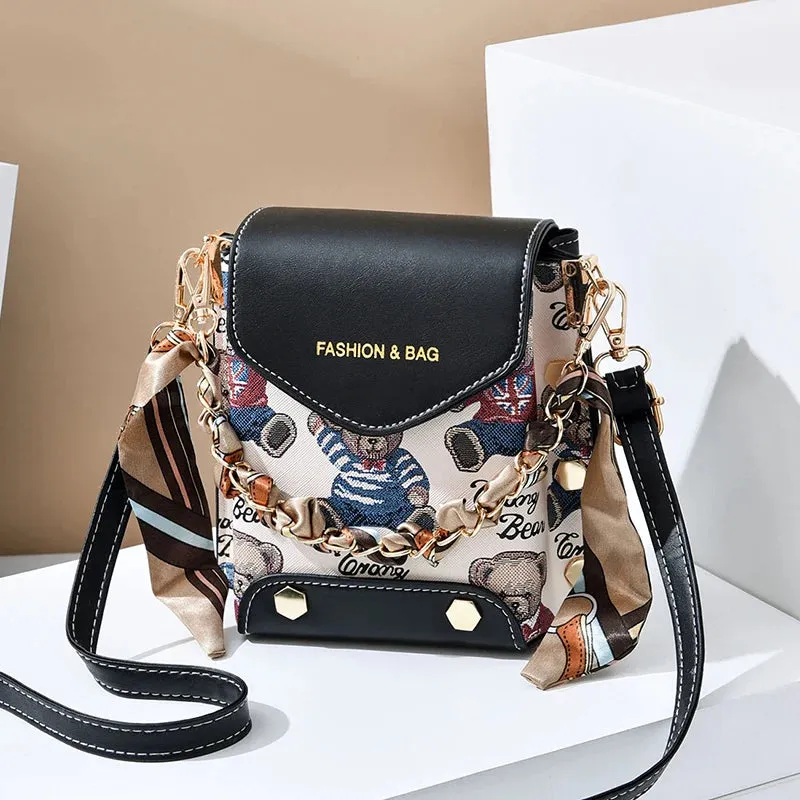 Whimsical Printed Mini Messenger Bag
