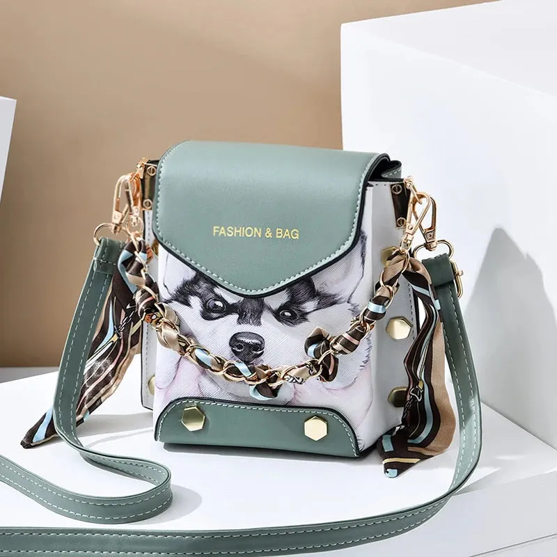 Whimsical Printed Mini Messenger Bag