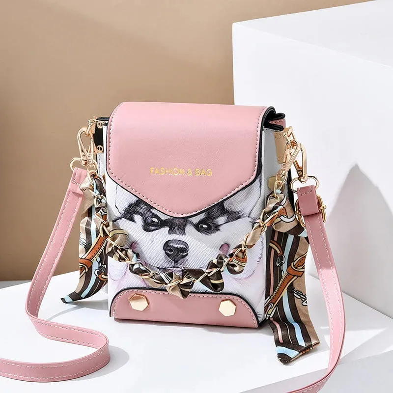 Whimsical Printed Mini Messenger Bag