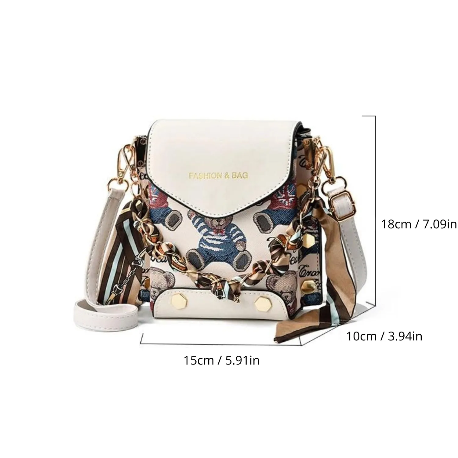 Whimsical Printed Mini Messenger Bag