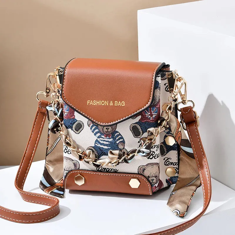 Whimsical Printed Mini Messenger Bag