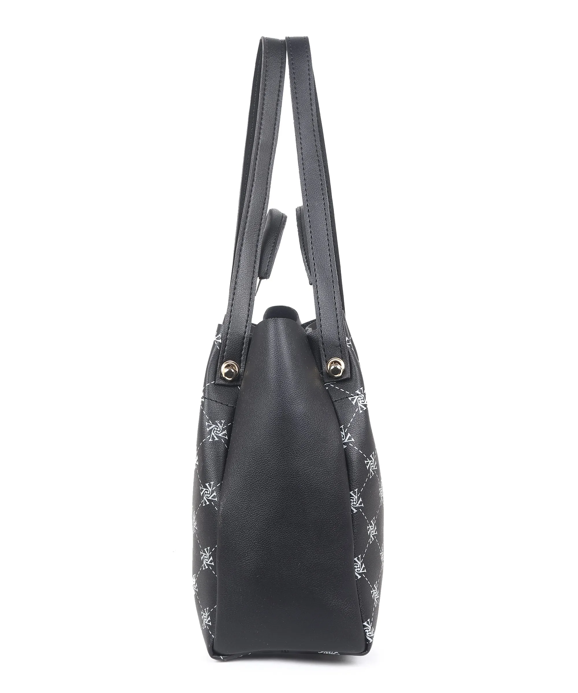 Women Black Printed Handbag (Pack of 2)
