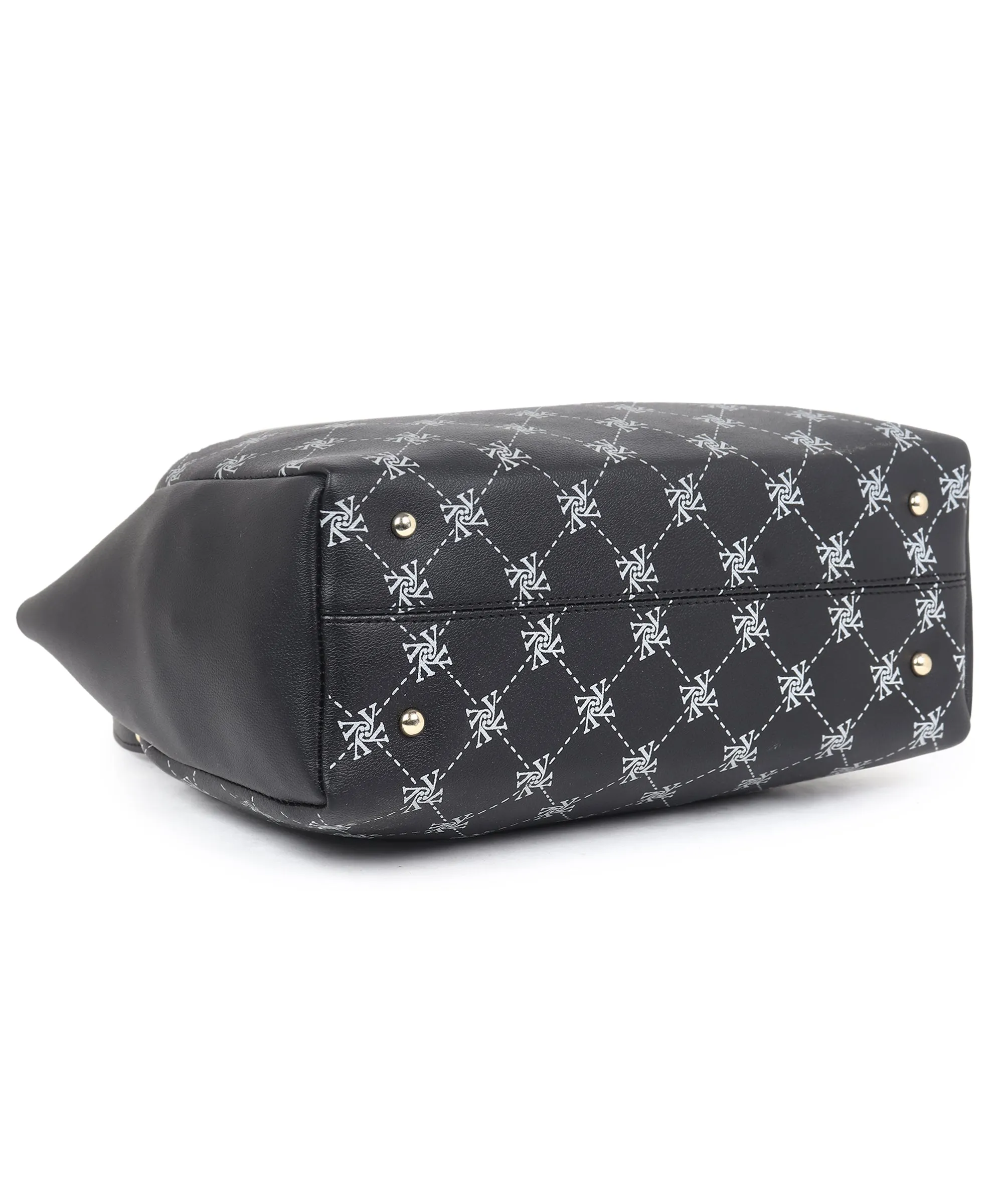 Women Black Printed Handbag (Pack of 2)
