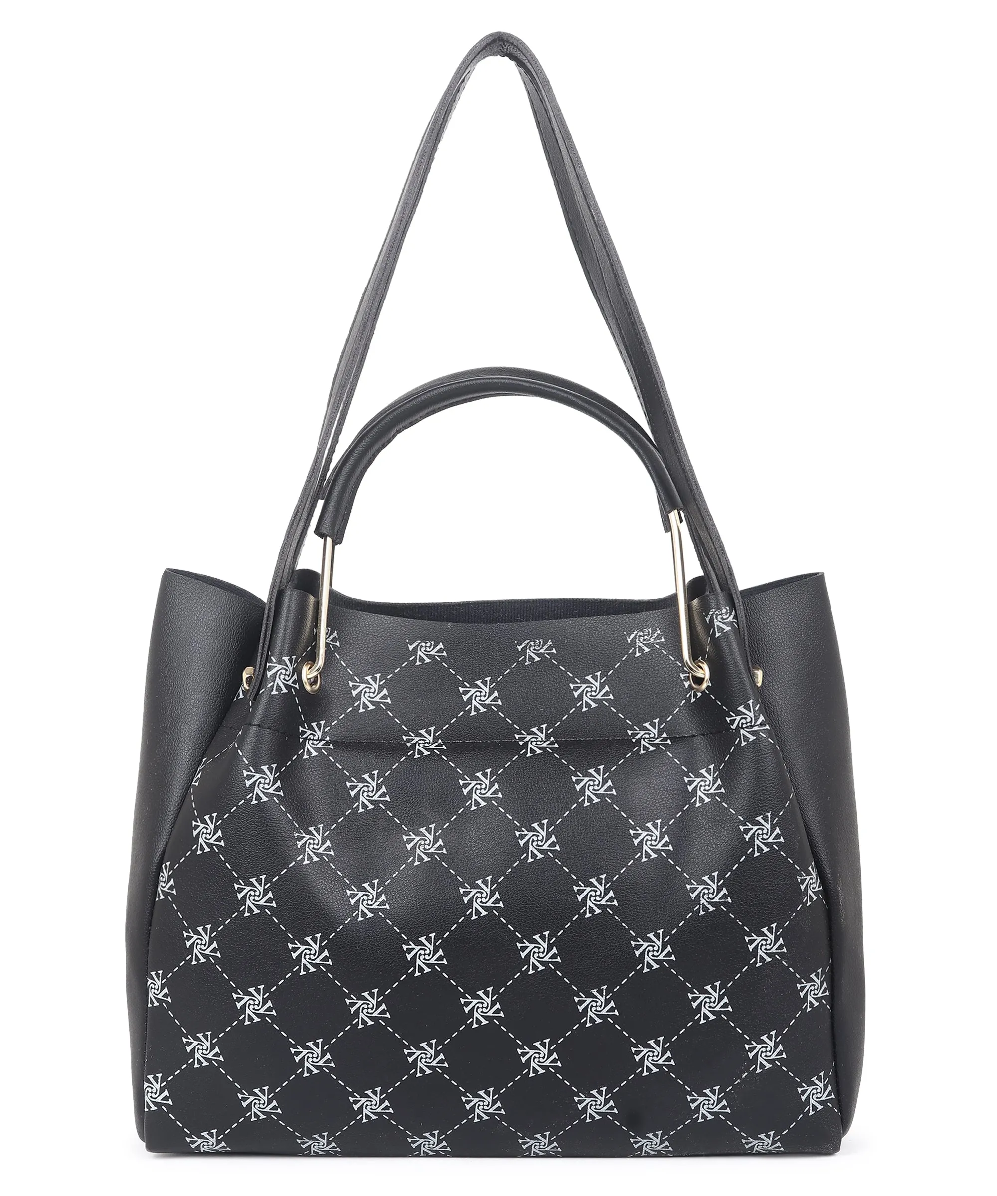 Women Black Printed Handbag (Pack of 2)