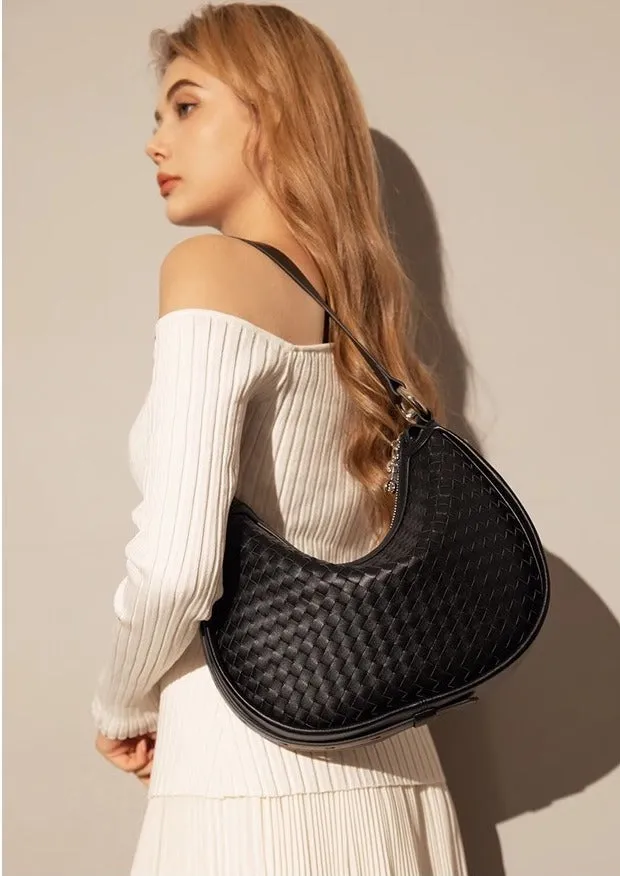 Woven Leather Handbag Hobo Bag Dumpling Handbags