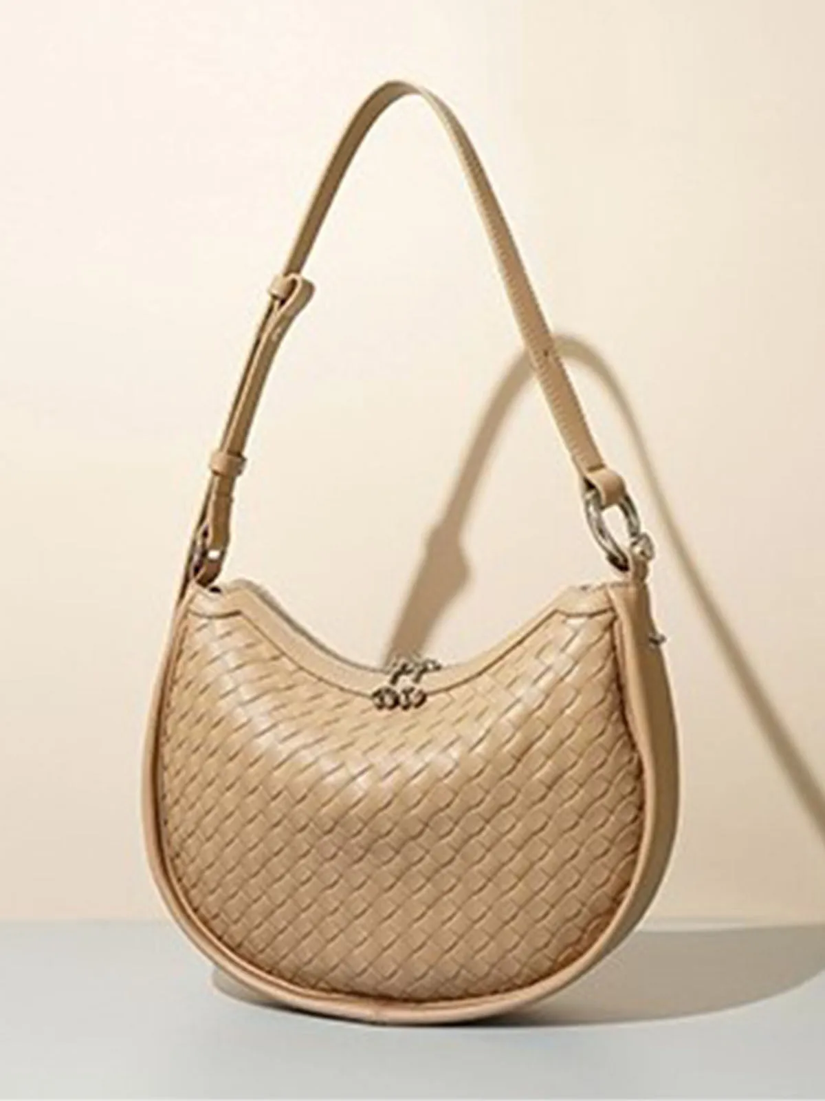 Woven Leather Handbag Hobo Bag Dumpling Handbags