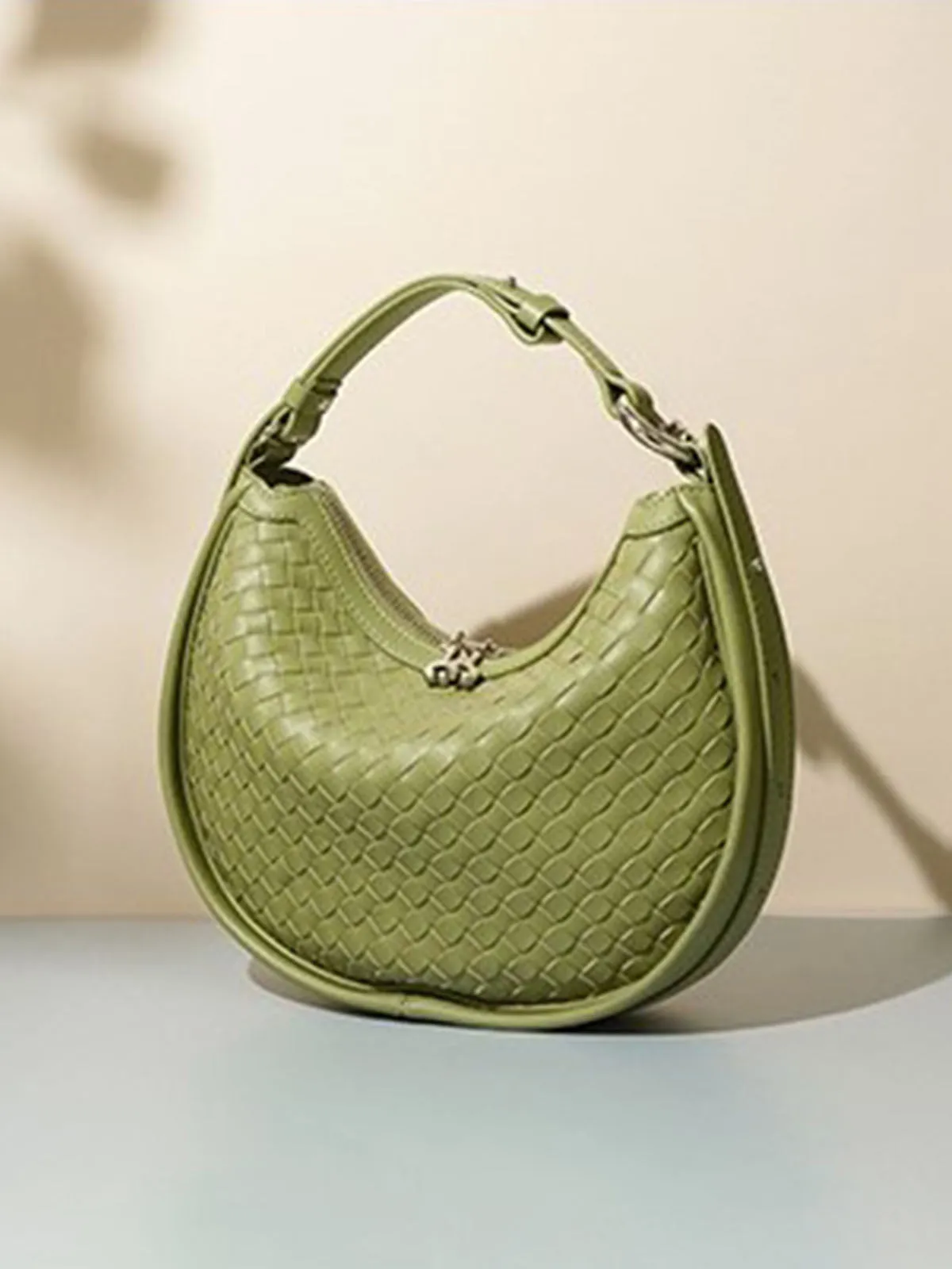 Woven Leather Handbag Hobo Bag Dumpling Handbags