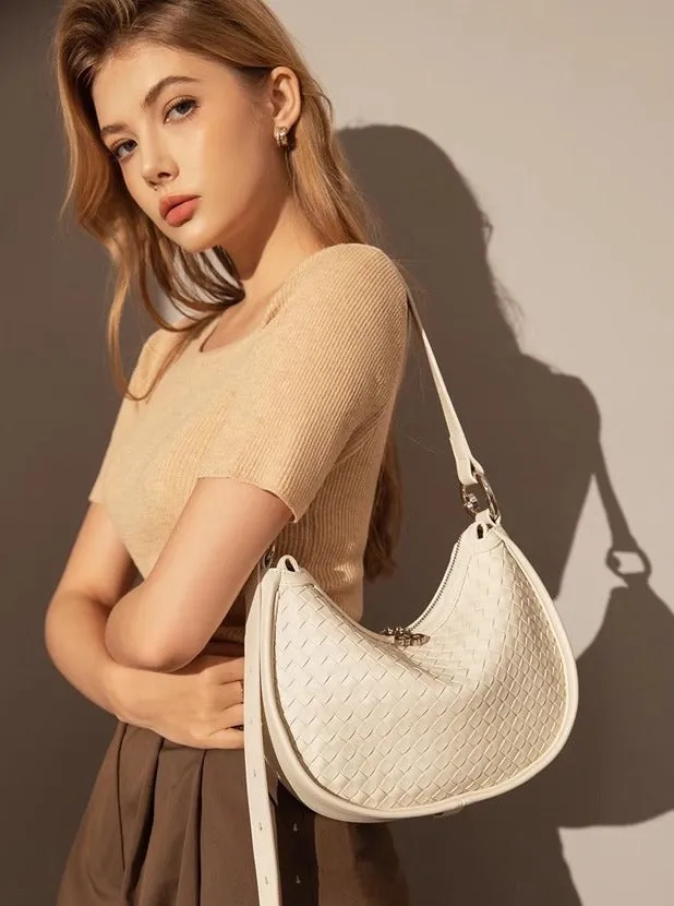 Woven Leather Handbag Hobo Bag Dumpling Handbags